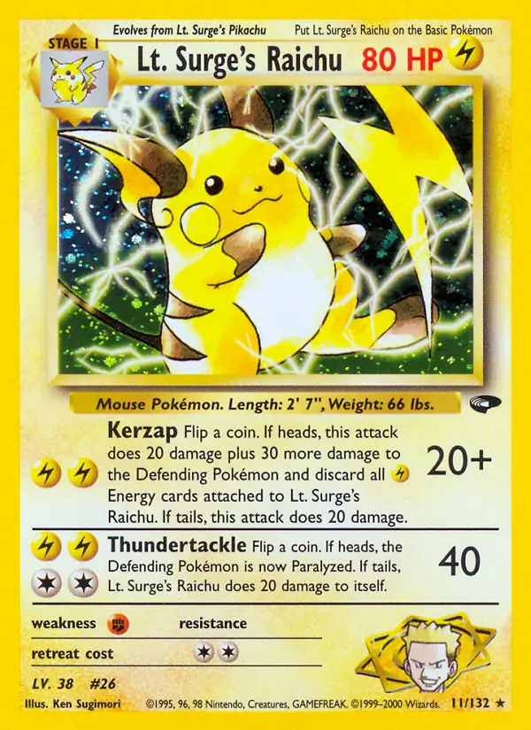 Lt. Surge's Raichu (Holofoil)